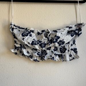 Garage Navy and White Floral Top